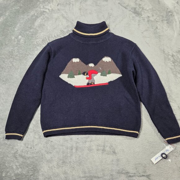 Eagles Eye Sweater Boys 6 Blue Mountain Skiing Embroidered Preppy Pullover NEW - Picture 1 of 6